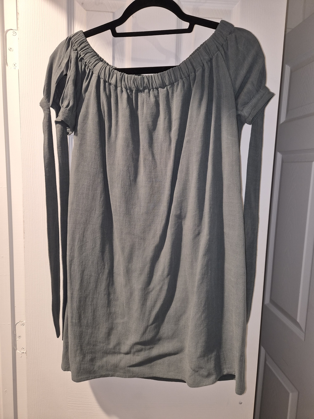 LuLus Off-Shoulder Sage Green Women's Dress